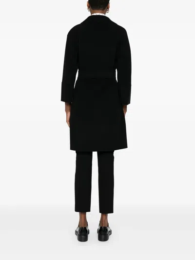 S Max Mara Short Double-faced Wool Coat In Black