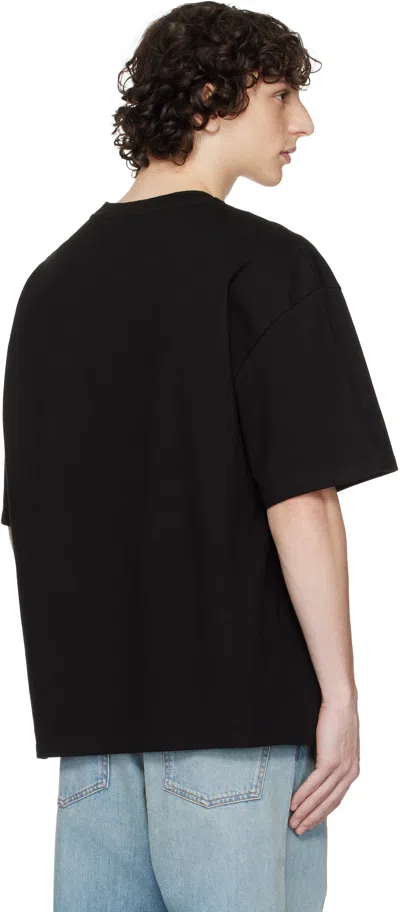 Amiri Black Crewneck T-shirt With Logo Embroidery On The Front In Cotton Man