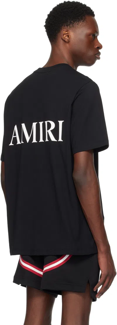Amiri Black Crewneck T-shirt With Logo Print On The Front And Logo Lettering On The Rear In Cotton Man