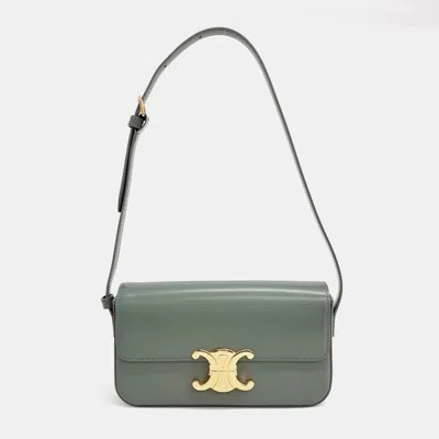 Pre-owned Celine Green Leather Triumph Shoulder Bag