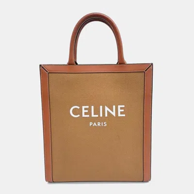 Pre-owned Celine Brown Canvas Cabas Vertical Small Bag