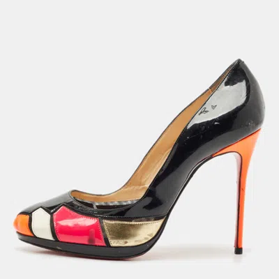 Pre-owned Christian Louboutin Multicolor Patent Leather Astrogirl Pumps Size 38.5