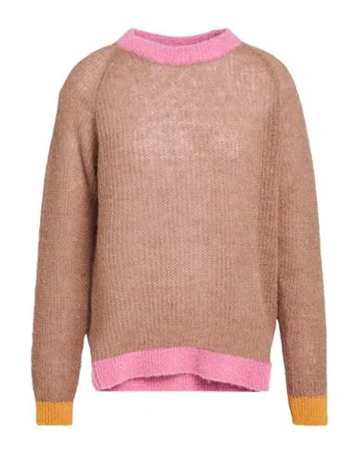 Manila Grace Woman Sweater Sand Size M Mohair Wool, Alpaca Wool, Polyamide