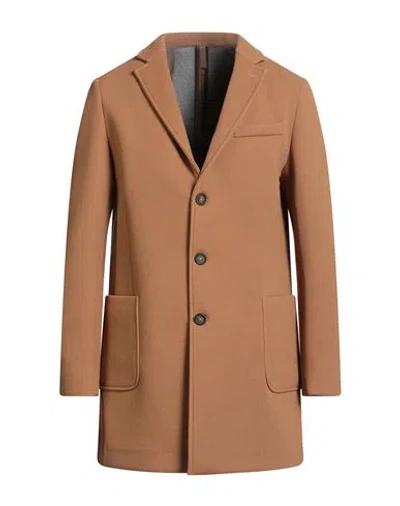 Why Not Brand Man Overcoat & Trench Coat Camel Size 42 Polyester, Viscose, Elastane