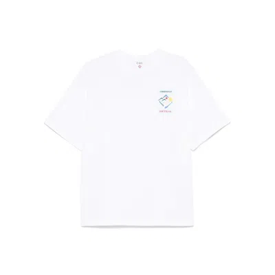 Casablanca White Cotton T-shirt With Print In Pattern