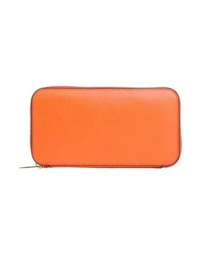 Valextra Woman Wallet Orange Size - Leather