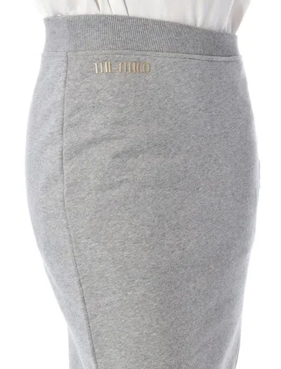 Attico Grey Asymmetric Mini Skirt