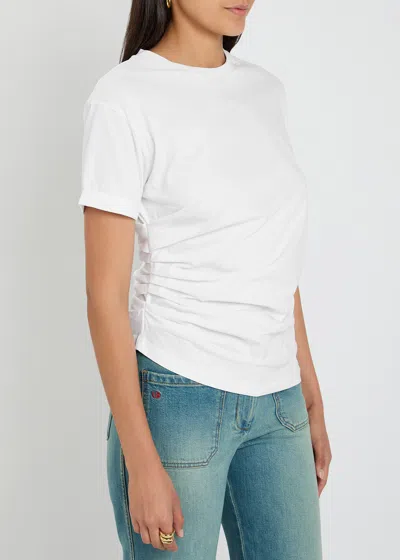 Victoria Beckham Asymmetrical White Cotton T-shirt  In White