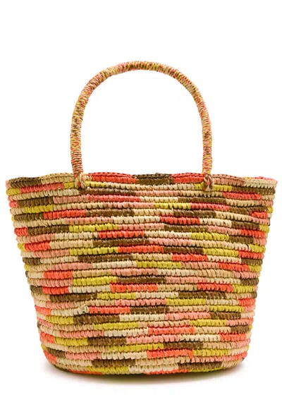 Sensi Studio Striped Straw Tote