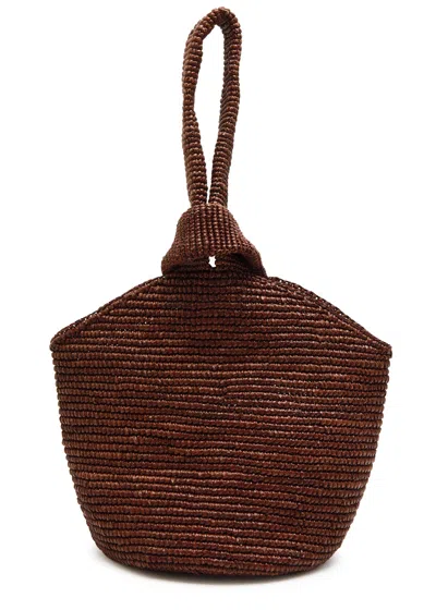 Sensi Studio Pullthrough Mini Raffia Top Handle Bag