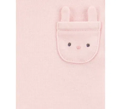 Carter's Baby Girls Round Neck Short Sleeve Rib 5-pc. Bodysuit
