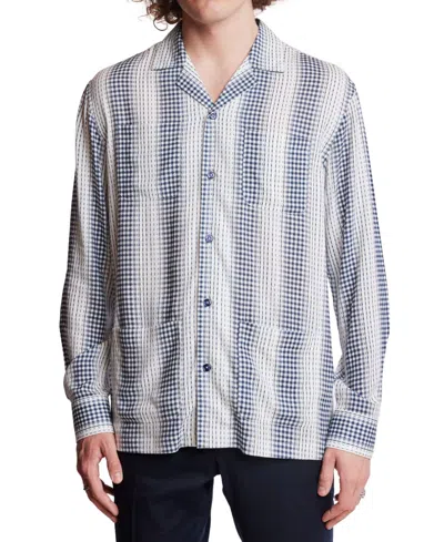 Paisley & Gray Men's Slim Fit Long Sleeve Diamond Striped Button Front Camp Shirt