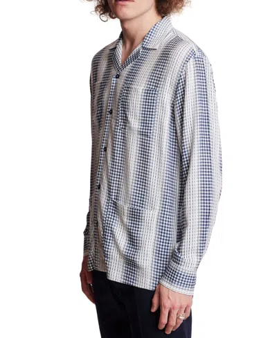 Paisley & Gray Men's Slim Fit Long Sleeve Diamond Striped Button Front Camp Shirt