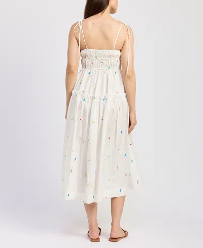 En Saison Nellie Sleeveless Smocked Midi Dress In White