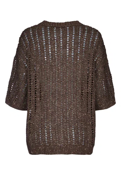 Brunello Cucinelli Rustic Duzzling Net Jersey Sweater