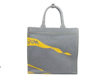 Burberry Ekd Canvas Tote Bag With Coin Pouch Sunflower Gray