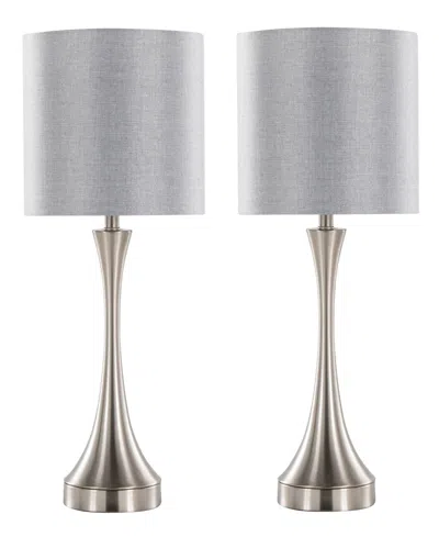 Lumisource 25" Metal Lenuxe Contemporary Table Lamp, Set Of 2