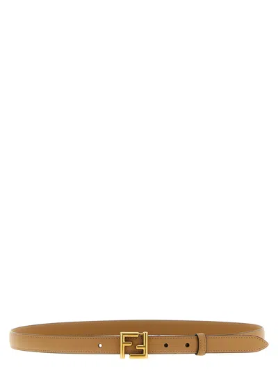Fendi Adjustable Ff Logo Buckle Belt In Brown