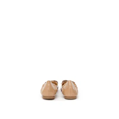 Christian Louboutin Beige Patent Leather Flat Women's Shoe