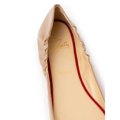Christian Louboutin Beige Patent Leather Flat Women's Shoe
