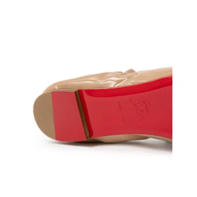 Christian Louboutin Beige Patent Leather Flat Women's Shoe