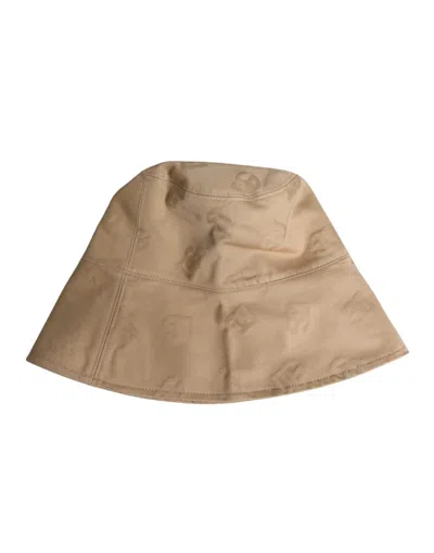 Dolce & Gabbana Beige Logo Monogram Cotton Bucket Men's Cap