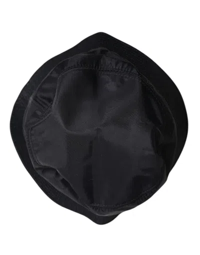 Dolce & Gabbana Black Cotton Wide Brim Bucket Men's Hat