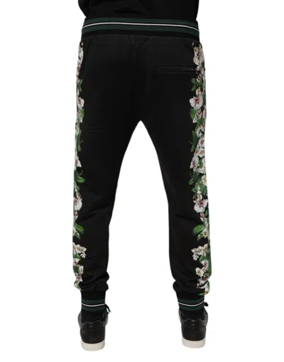 Dolce & Gabbana Black Cotton Stretch Jogger Sweatmen's Men's Pants In Black