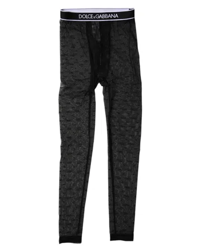 Dolce & Gabbana Black Logo Lace Lingerie Tight Pants Women's Underwear