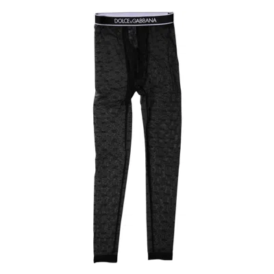 Dolce & Gabbana Black Logo Lace Lingerie Tight Pants Women's Underwear