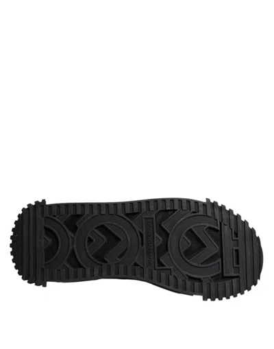Pre-owned Dolce & Gabbana Black Logo Lace Up Low Top Ns1 Sneakers Men's Shoes () In Multi