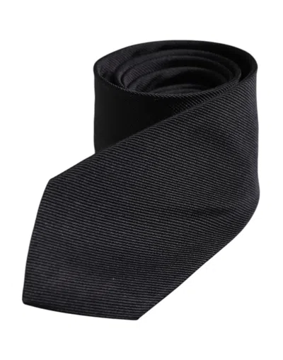Dolce & Gabbana Black Solid Silk Adjustable Neckmen's Men's Tie