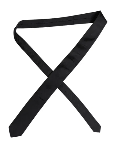 Dolce & Gabbana Black Solid Silk Adjustable Neckmen's Men's Tie