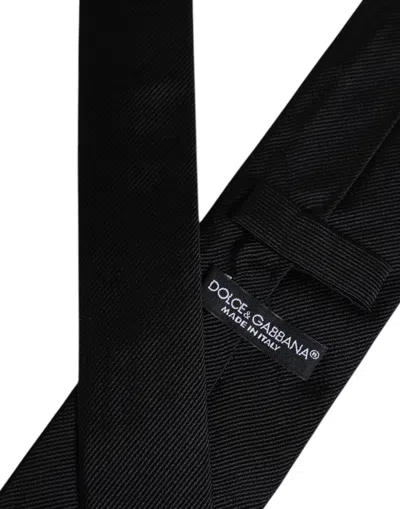 Dolce & Gabbana Black Solid Silk Adjustable Neckmen's Men's Tie