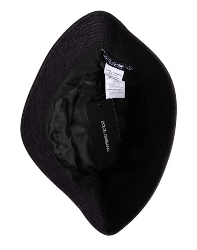 Dolce & Gabbana Black Wide Brim Nylon Bucket Men's Hat