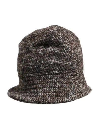 Dolce & Gabbana Brown Alpaca Wool Woven Bucket Men's Hat