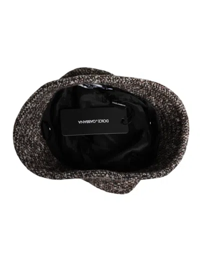 Dolce & Gabbana Brown Alpaca Wool Woven Bucket Men's Hat