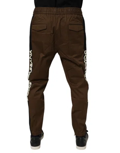 Dolce & Gabbana Brown Cotton Stretch Jogger Sweatmen's Men's Pants In Brown