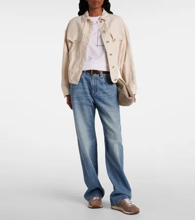 Brunello Cucinelli Suede Sneakers With Shiny Tab