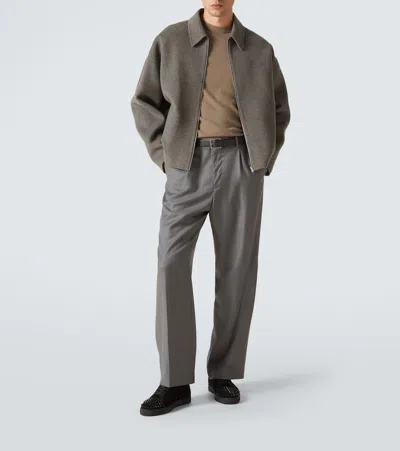 Christian Louboutin Men Louis Junior Spikes Borchie Punta Sneaker In Animal Print