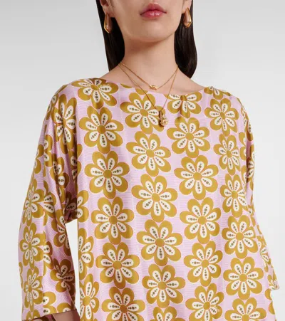 La Doublej La Double J Muumuu Printed Silk-twill Maxi Dress