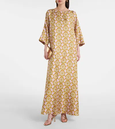 La Doublej La Double J Muumuu Printed Silk-twill Maxi Dress