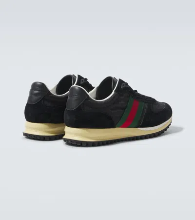 Gucci Sneaker Re-motion In Black Gg Fabric Men