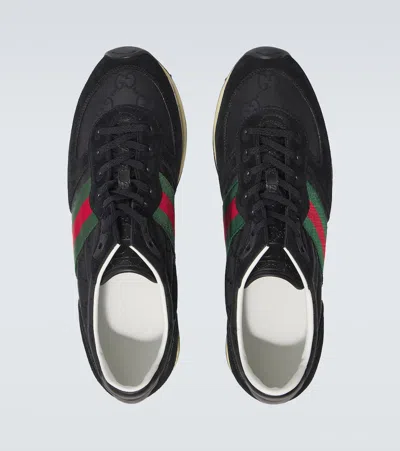 Gucci Sneaker Re-motion In Black Gg Fabric Men