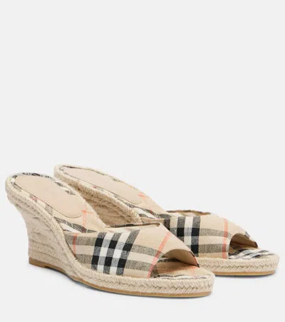 Burberry Mews Espadrille Wedge Sandal In Brown