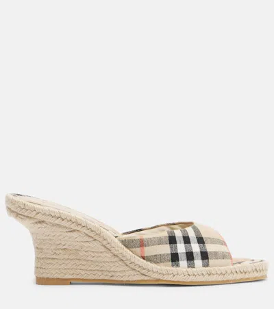 Burberry Mews Espadrille Wedge Sandal In Brown
