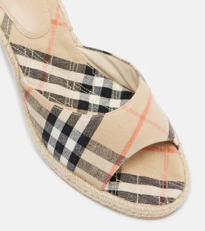 Burberry Mews Espadrille Wedge Sandal In Brown