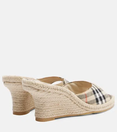 Burberry Mews Espadrille Wedge Sandal In Brown