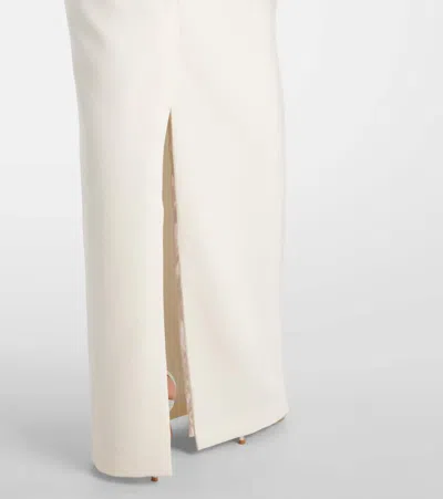 Safiyaa Embellished Crepe Gown In Neutral