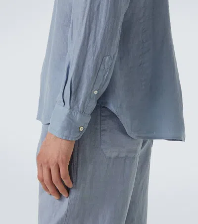 Thom Sweeney Linen Shirt In Blue